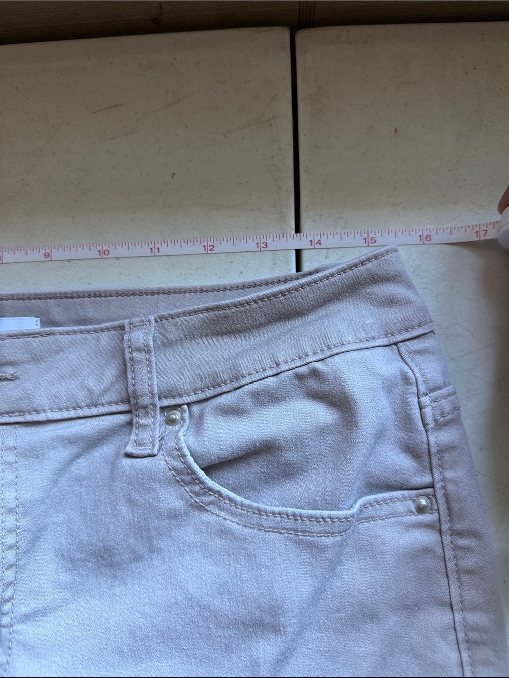 Zenana Outfitters Skinny Jeans in Light Taupe - Picture 6 of 6